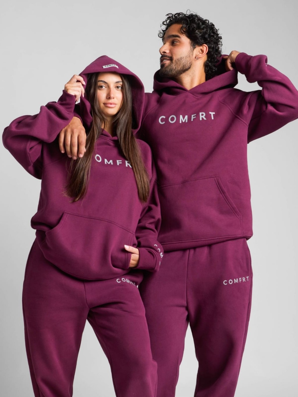 Nip 2-Pc Set Comfrt Tranquil Hoodie & Sweatpants Plum S/M